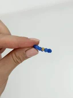 Elastyczny pierścionek z niebieskiego jadeitu | Upiększaj