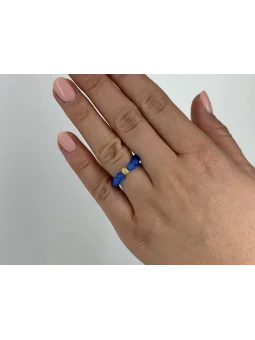 Elastyczny pierścionek z niebieskiego jadeitu | Upiększaj