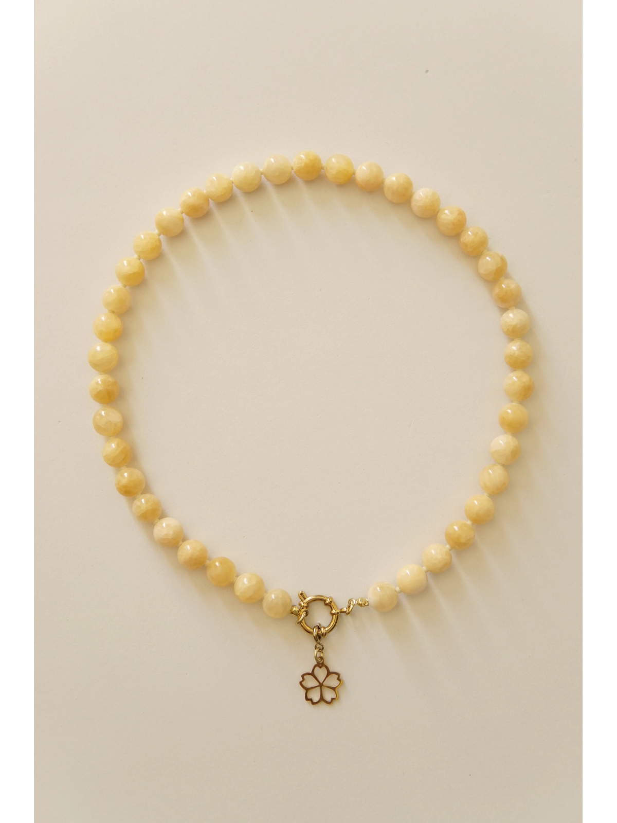 Modular nephrite necklace with a detachable pendant and a decorative stainless steel clasp. Length 45 cm, handmade