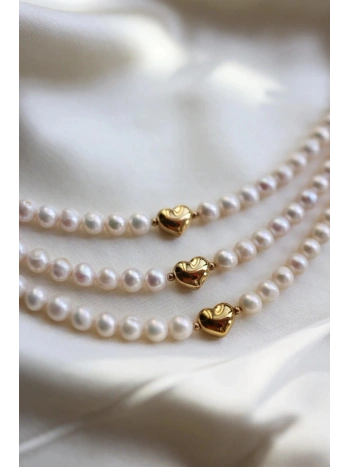 Perłowy naszyjnik z sercem | Upiększaj