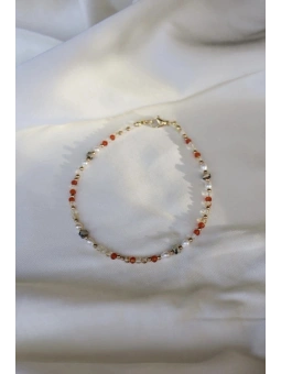 Pomarańczowa bransoletka na kostkę | Upiększaj