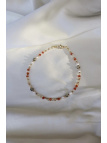Anklet with citrine, carnelian, Dalmatian jasper, natural pearls and hematite, handmade – photo 4