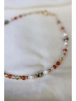 Pomarańczowa bransoletka na kostkę | Upiększaj