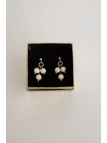 Drop stud earrings with natural freshwater pearls and gold-plated 925 silver, handmade – photo 4