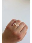 Ring with natural cultured freshwater pearls (2–3 mm) on elastic cord, handmade – photo 4
