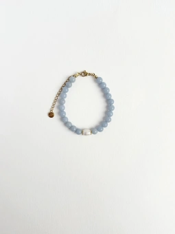 Błękitna bransoletka z perłą | Upiększaj