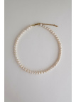 Adjustable freshwater cultured pearl necklace with a stainless steel clasp and elements, handmade – photo 4