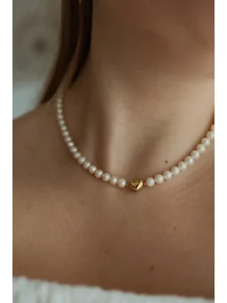 Perłowy naszyjnik z sercem | Upiększaj