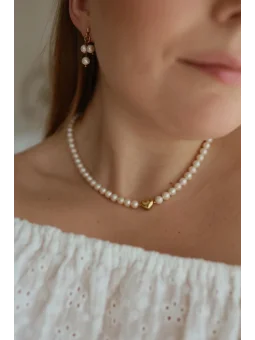 Perłowy naszyjnik z sercem | Upiększaj