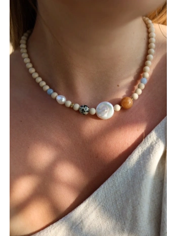 Wakacyjny naszyjnik z kamieni naturalnych | Upiększaj