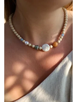 Wakacyjny naszyjnik z kamieni naturalnych | Upiększaj