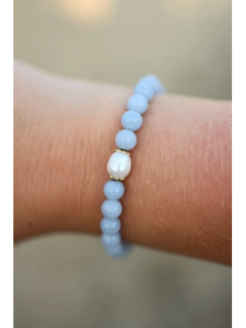 Błękitna bransoletka z perłą | Upiększaj