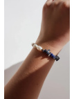 Adjustable bracelet with cultured pearls, sodalite and hematite, with gold-plated silver elements and, handmade – photo 5