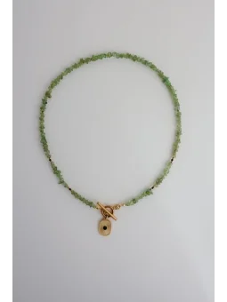 Zielony naszyjnik z apatytu i czarnego turmalinu | Upiększaj