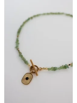 Zielony naszyjnik z apatytu i czarnego turmalinu | Upiększaj