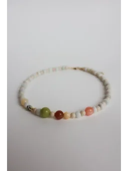 Pastelowy naszyjnik Awenturyn i Kamień Rzeczny | Upiększaj