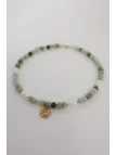Zielony naszyjnik z akwamarynu i pereł naturalnych | Upiększaj