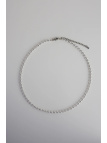 Adjustable necklace with silver-plated hematite and tiny opal on a steel cable with a clasp made of, handmade – photo 3