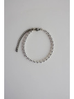 Adjustable bracelet with silver-plated hematite and tiny opal on a steel cable, clasp made of, handmade – photo 2