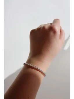 Bransoletka ze srebrnego hematytu i opalu | Upiększaj