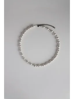 Satynowy naszyjnik ze srebrnego hematytu | Upiększaj