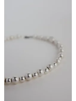 Satynowy naszyjnik ze srebrnego hematytu | Upiększaj