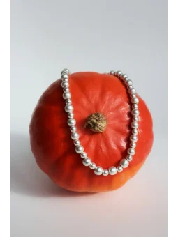 Satynowy naszyjnik ze srebrnego hematytu | Upiększaj