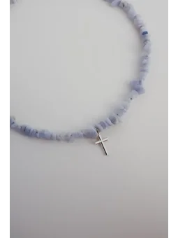 Błękitny naszyjnik z chalcedonu | Upiększaj