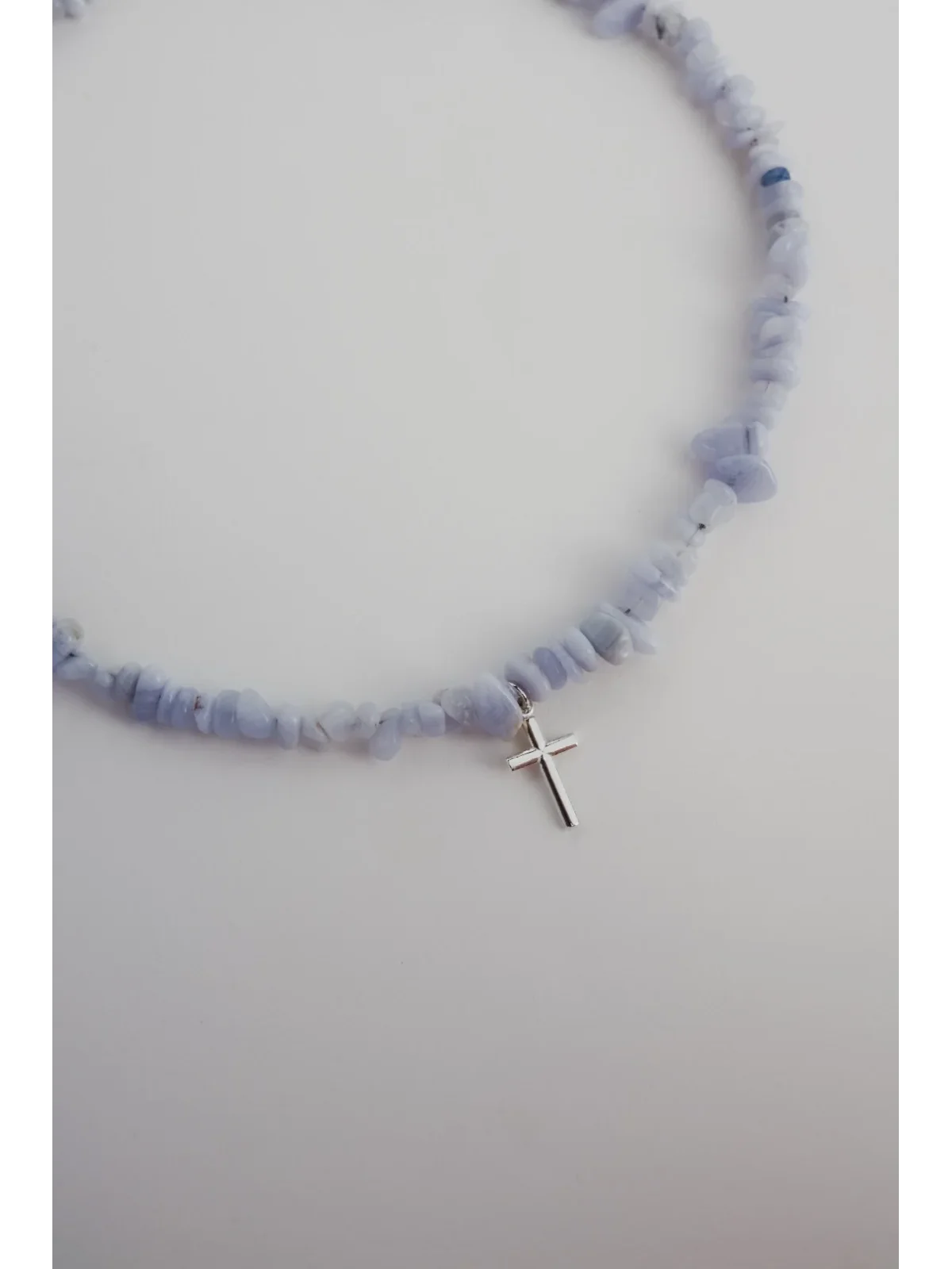 Błękitny naszyjnik z chalcedonu | Upiększaj