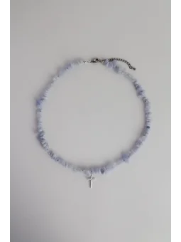 Błękitny naszyjnik z chalcedonu | Upiększaj