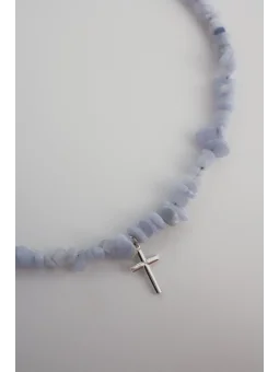 Błękitny naszyjnik z chalcedonu | Upiększaj