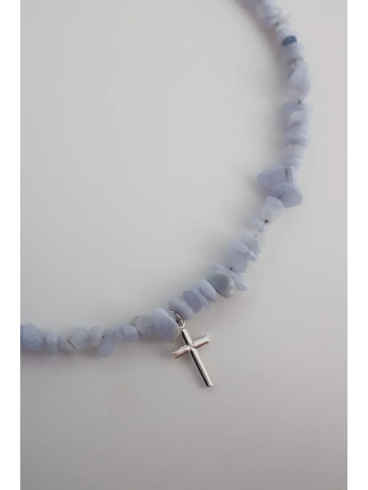 Błękitny naszyjnik z chalcedonu | Upiększaj