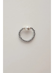 Stretch ring of hematite in two shades of silver strung on elastic cord, handmade – photo 2
