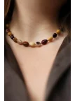 Jesienny naszyjnik z kamieni mokaitu | Upiększaj