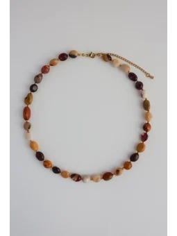 Jesienny naszyjnik z kamieni mokaitu | Upiększaj