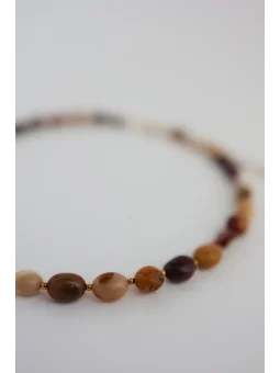 Jesienny naszyjnik z kamieni mokaitu | Upiększaj