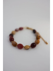Handmade adjustable mookaite and hematite bracelet on steel wire with a stainless steel clasp – photo 3