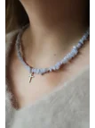Błękitny naszyjnik z chalcedonu | Upiększaj