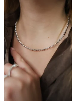 Srebrny naszyjnik z hematytu i opalu | Upiększaj