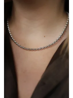 Srebrny naszyjnik z hematytu i opalu | Upiększaj