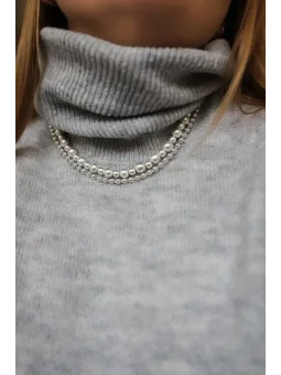 Srebrny naszyjnik z hematytu i opalu | Upiększaj