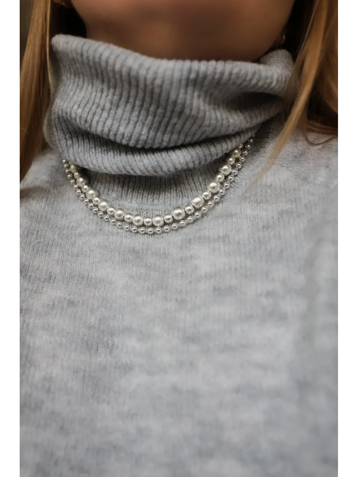 Srebrny naszyjnik z hematytu i opalu | Upiększaj