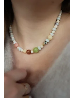 Pastelowy naszyjnik Awenturyn i Kamień Rzeczny | Upiększaj