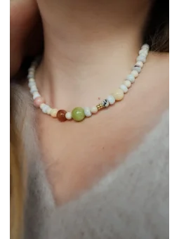 Pastelowy naszyjnik Awenturyn i Kamień Rzeczny | Upiększaj