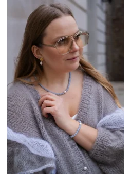 Błękitny naszyjnik z perłą | Upiększaj