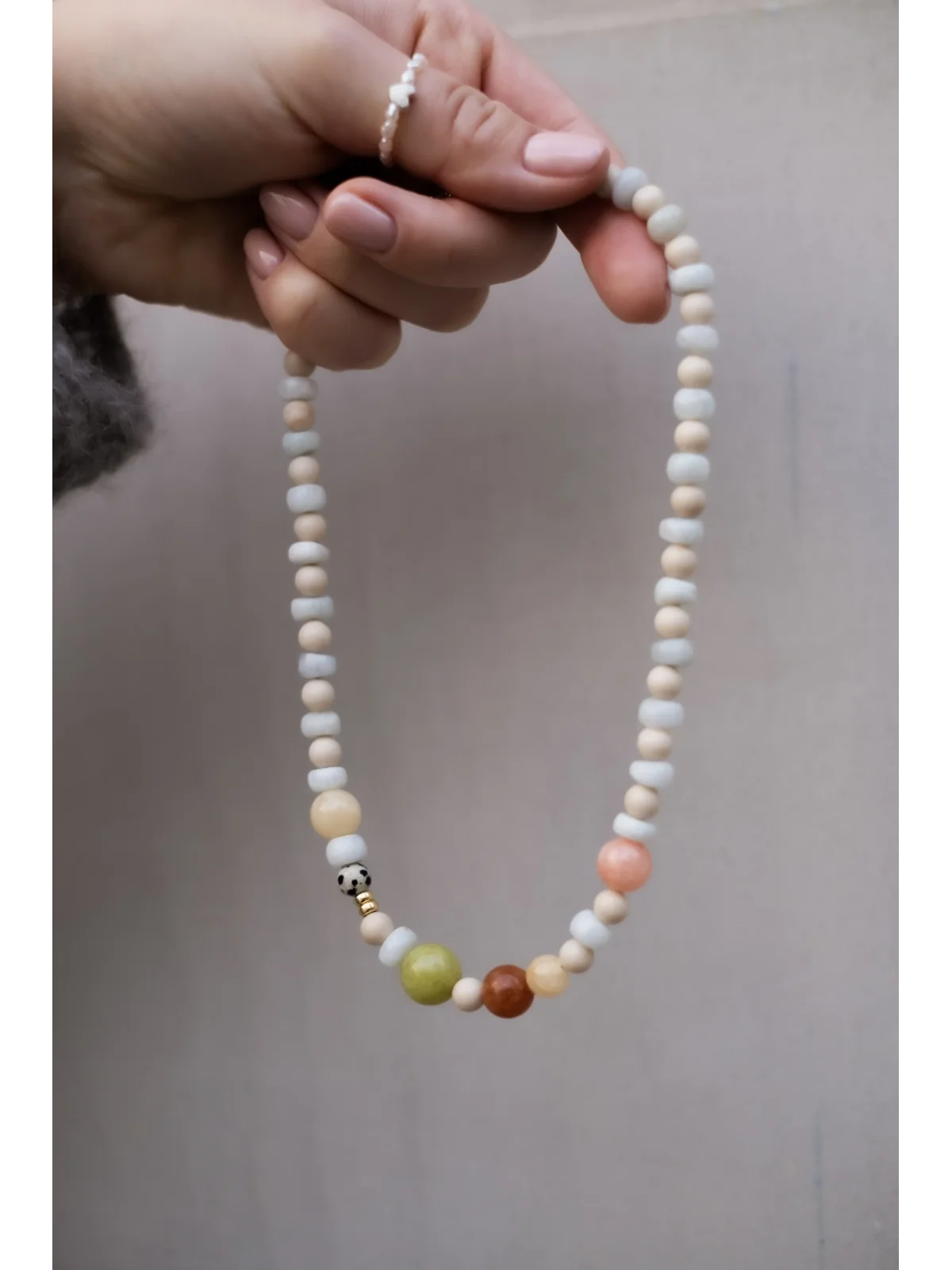 Pastelowy naszyjnik Awenturyn i Kamień Rzeczny | Upiększaj