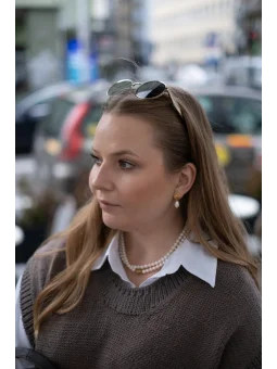 Kolczyki z naturalnymi perłami ze stali chirurgicznej |  Upiększaj