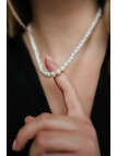 Adjustable cultured freshwater pearl necklace with a stainless steel clasp and elements made of, handmade – photo 2