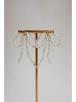 Natural freshwater pearl bow earrings on 925 gold-plated silver pins, handmade – photo 3