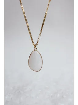 Wisior z kryształem górskim na łańcuszku ze stali chirurgicznej | Upiększaj